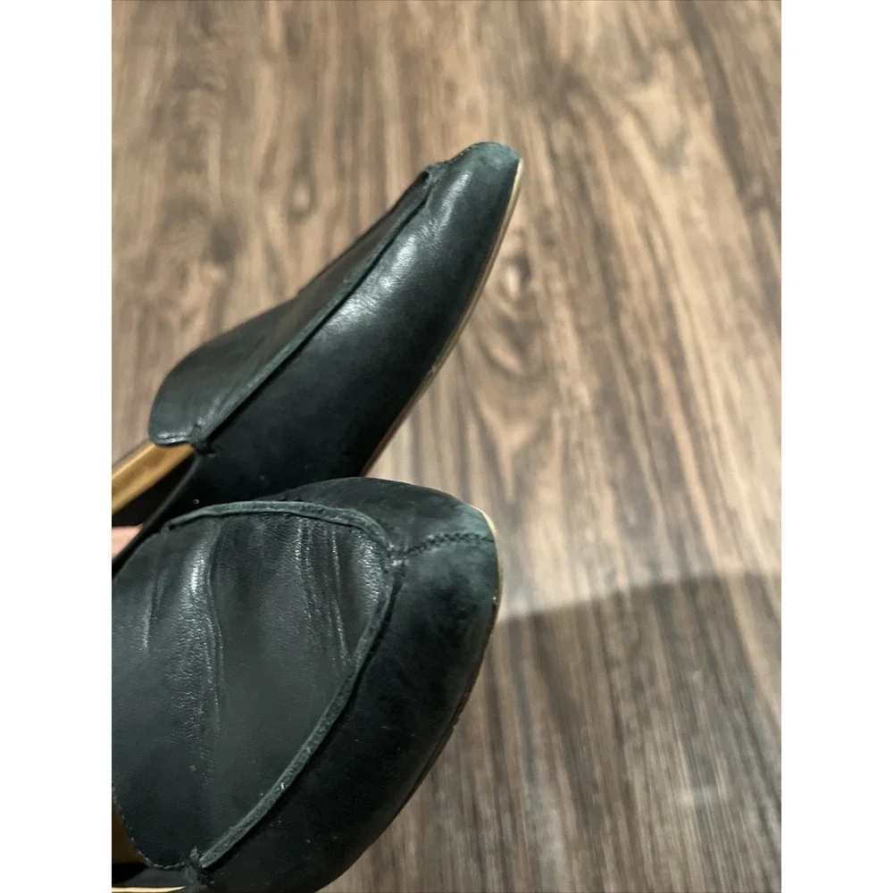 J By J. Crew Women's Pointed Loafer Leather Flat Black Shoes 8